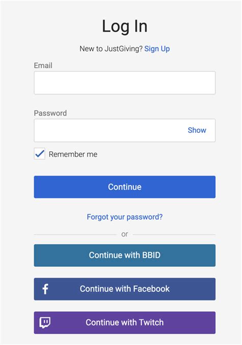 justgiving log in|just giving online log in.
